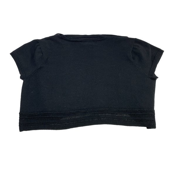 Womens Short Cardigan Size 1X  Black Open Circular Front Sweater Jacket - Picture 2 of 8